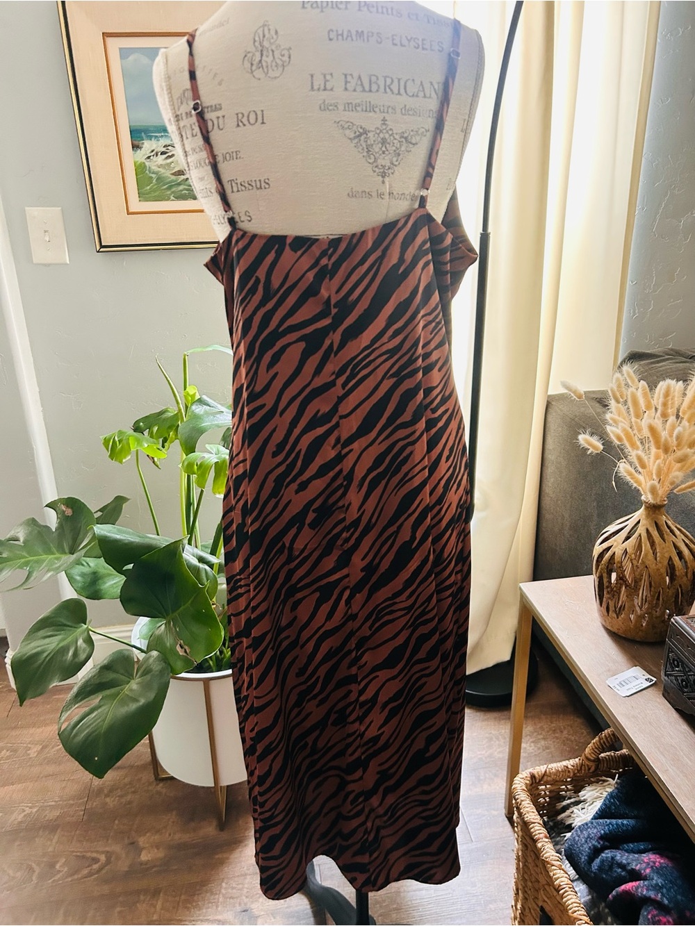 Forever 21 Brown and Black Tiger Print Slip Dress - Picture 6 of 10